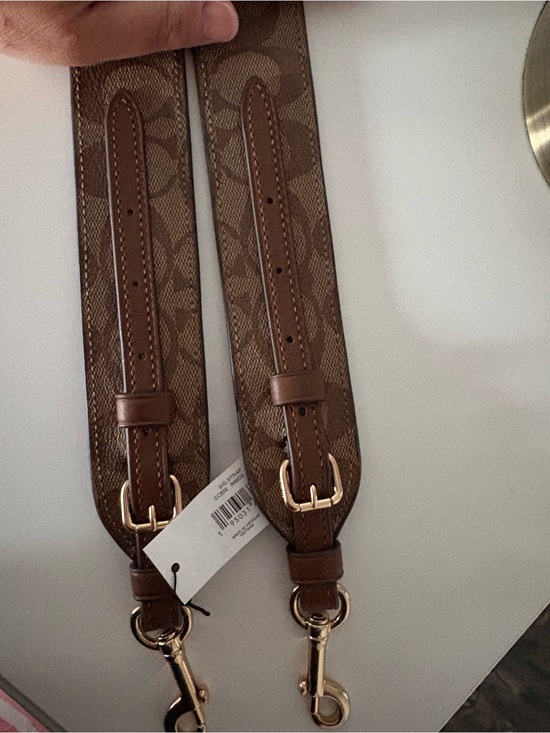 Coach Handbags - Beautiful Coach Brown Signature Adjustable Crossbody Strap with Gold Hardware